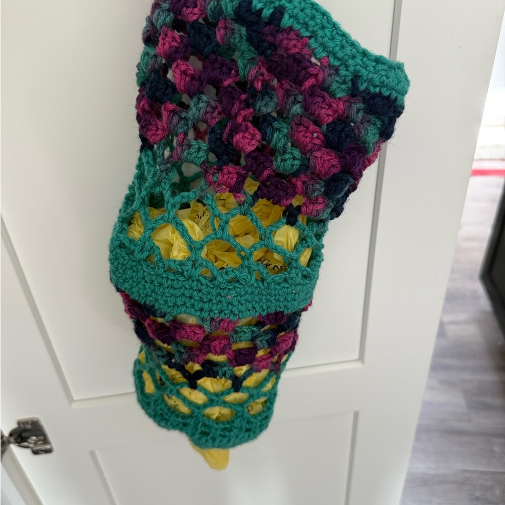 Multicolor Crochet Hanging Bag for grocery sacks